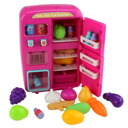 MoFun QC8B Electric Simulation Refrigerator + Vending Machine Kids Toy Set with Door, Support Light / Ringtone / Fog Fun