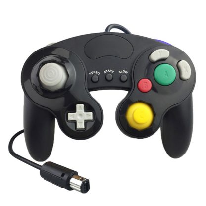 Three-point Decorative Strip Wired Game Handle Controller for Nintendo NGC(Black)