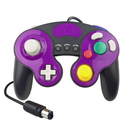 Three-point Decorative Strip Wired Game Handle Controller for Nintendo NGC(Baby Blue + Purple) - Image 2