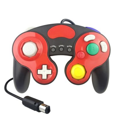 Three-point Decorative Strip Wired Game Handle Controller for Nintendo NGC(Black Red) - Image 2