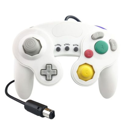 Three-point Decorative Strip Wired Game Handle Controller for Nintendo NGC(White)