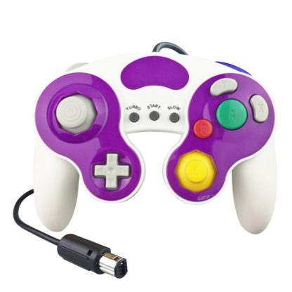 Three-point Decorative Strip Wired Game Handle Controller for Nintendo NGC(White + Purple) - Image 2