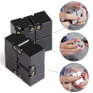 Folding Puzzles Magic Cube Infinity Fidget Cube Pressure Reduction Toy(Black)