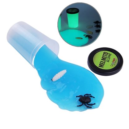 Luminous Sand Gelatin Putty Barrel Slime Stress Reducer Anti-Anxiety Toy Prank Party Favors Joke Clay Toy with Insects P