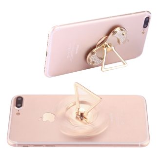 Diamond Encrusted Phone Triangle Holder Fidget Spinner Toy Stress Reducer Anti-Anxiety Toy, About 1 Minute Rotation Time