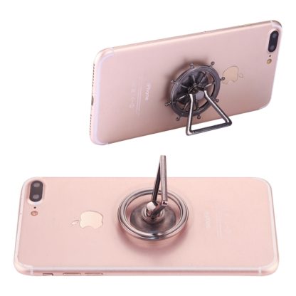 Rudder Wheel Shape Phone Triangle Holder Fidget Spinner Toy Stress Reducer Anti-Anxiety Toy, About 0.2 Minutes Rotation