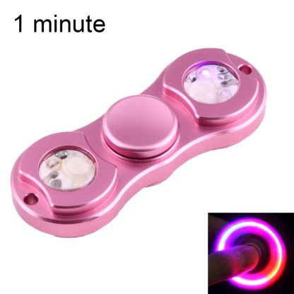 Glowing Fidget Spinner Toy Stress Reducer Anti-Anxiety Toy with Blue + Red LED Light for Children and Adults, 1 Minute R