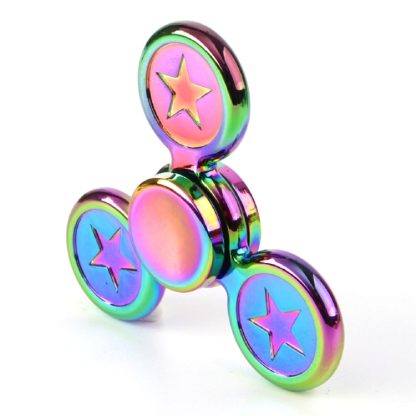 Star Pattern Fidget Spinner Toy Stress Reducer Anti-Anxiety Toy for Children and Adults, 4 Minutes Rotation Time, Small