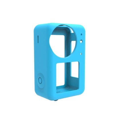 For DJI Osmo Action 4 / 3 PULUZ Silicone Protective Case with Lens Cap (Blue) - Image 2