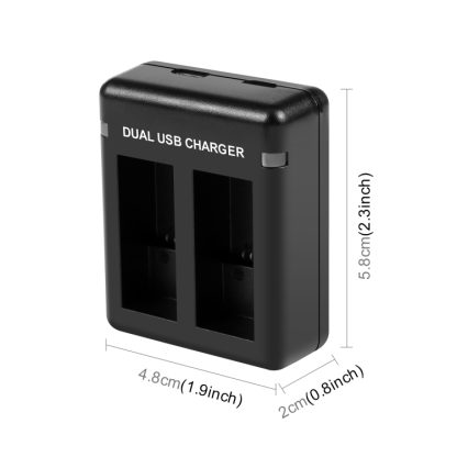 PULUZ USB Dual Batteries Charger for GoPro HERO12 Black /11 Black /10 Black /9 Black (Black) - Image 2