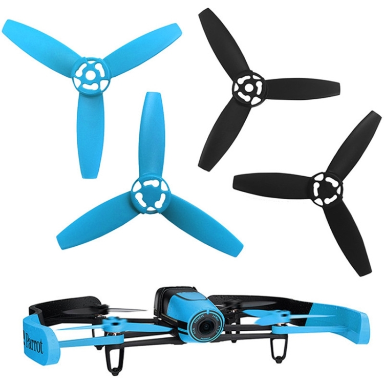 2 Pairs Propellers Main Blades Rotors Props Part for Parrot Bebop Drone 3.0(Black + Blue) - Image 3
