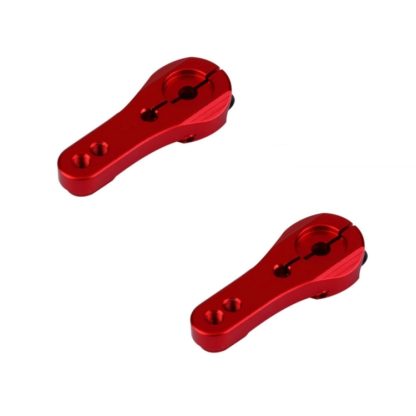 2 PCS CNC Aluminum Servo Horn Arm for Futaba Standard Servos 25T(Red)