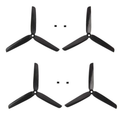 2 Pairs 6x3.3 6033 Carbon Fiber 3-Leaf Propellers CW/CCW for 250mm Multirotor(Black)