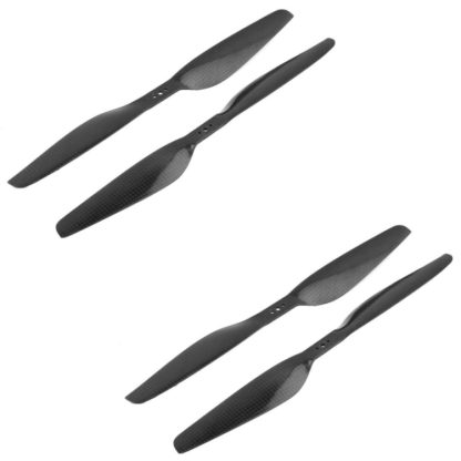 2 Pairs 1240 12*4.0 3-Hole Carbon Fiber Propellers CW/CCW for 650/680/690 Multirotor(Black)