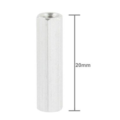 10pcs M3 x 20mm Silver Hexagonal Aluminum Post for RC Airplanes (10pcs in one package, the price is for 10pcs)(Silver) - Image 3