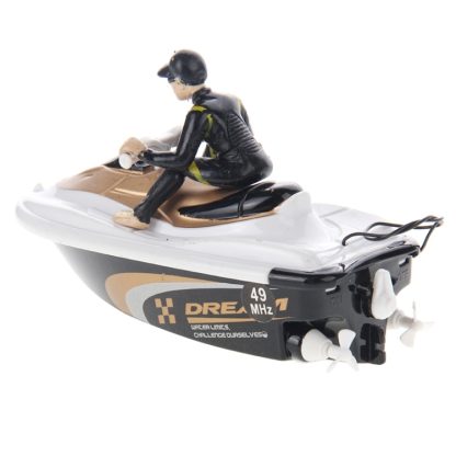 High Speed 49MHz Mini Remote Control Racing Boat Water Playing Toy, Size: 110mm x 45mm x 40mm(Gold) - Image 3