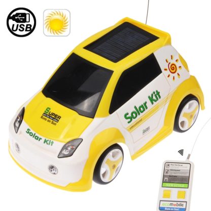 Solar Powered / USB Rechargeable Remote Control Car Toys(Yellow)