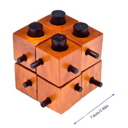 Wooden Adult Educational Toys Recreational Toys Kongming Lock(Yellowish Brown) - Image 3