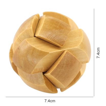 Intelligence Wooden Ball Shaped Pull-Apart IQ Puzzle Magic Cube Toy(Fleshcolor) - Image 3