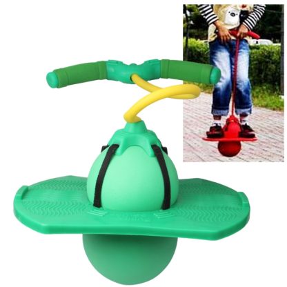 Inflatable Rope Jumping Ball Pogo Fitness Hopper Sports Toy with Air Pump(Green)