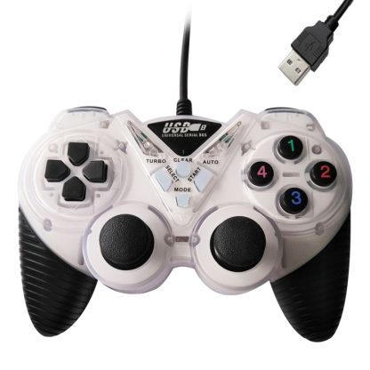 Wired Vibration Gamepad PC USB Controller Joystick Game Handle(White) - Image 2