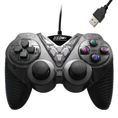 Wired Vibration Gamepad PC USB Controller Joystick Game Handle(Black) - Image 2