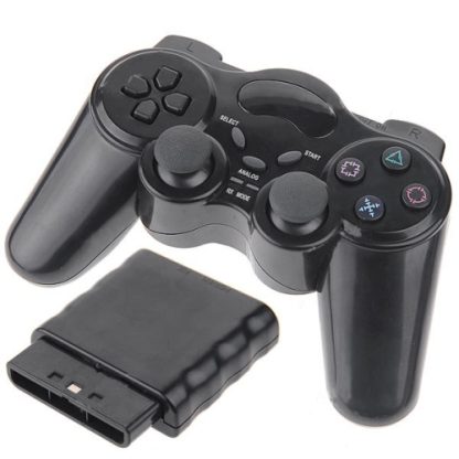 Wireless 2.4GHz Joypad Game Controller Game Pad for PS2(Black)