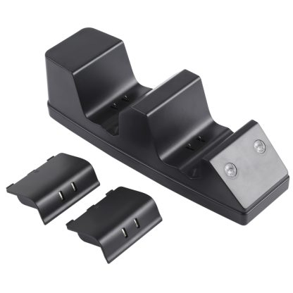 USB Dual Charging Dock Charger Station with 2 x 1200mAh Battery Packs for Xbox One(Black) - Image 3