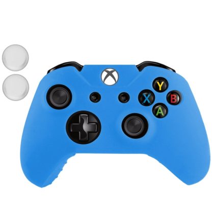 Protective Silicone Cover Case with 2 x Joystick Caps for Xbox One Joypad(Blue)