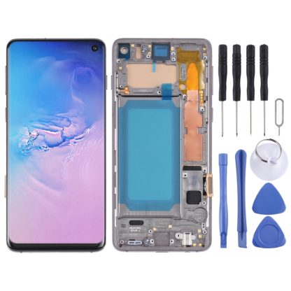 TFT LCD Screen For Samsung Galaxy S10 SM-G973 Digitizer Full Assembly with Frame,Not Supporting Fingerprint Identificati