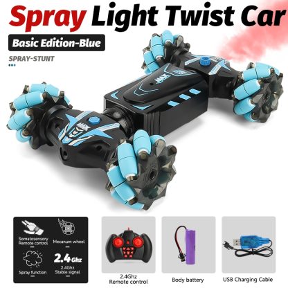 MoFun Gesture Sensing 2.4Ghz RC Stunt Car 4WD Drift Twisted Car with Spray LED Off-Road Vehicle Sound and Light Toys（Sin - Image 2