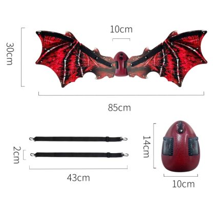 Rockwoo R02 Electric Dinosaur Wings with Lighting and Music(Red) - Image 2