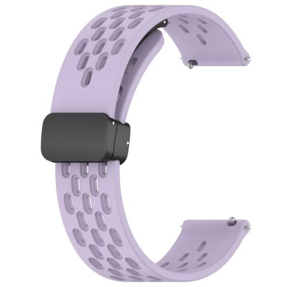 For Samsung Galaxy Watch 6 Classic 47mm 20mm Folding Magnetic Clasp Silicone Watch Band(Purple) - Image 2