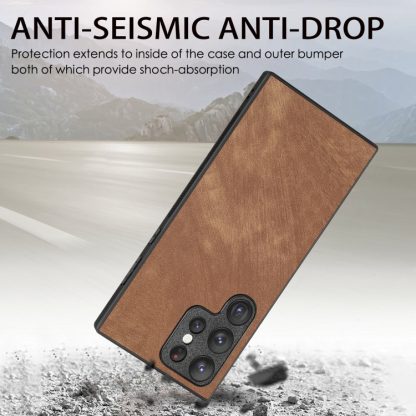 For Samsung Galaxy S23 Ultra 5G Vintage Leather PC Back Cover Phone Case(Brown) - Image 3