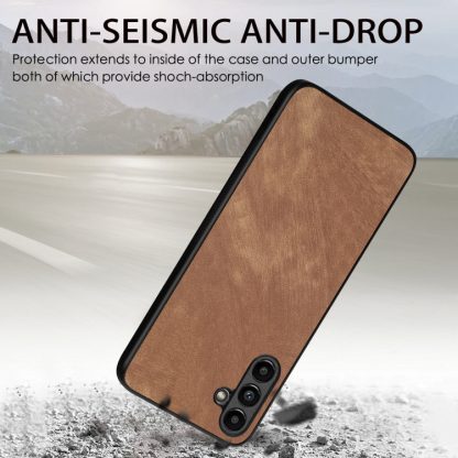 For Samsung Galaxy A22 5G Vintage Leather PC Back Cover Phone Case(Brown) - Image 3