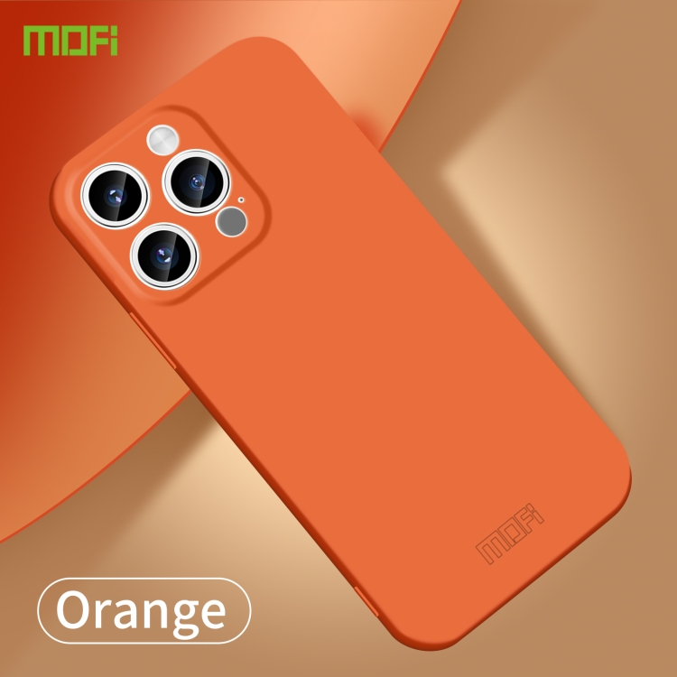 For iPhone 15 Pro MOFI Qin Series Skin Feel All-inclusive Silicone Phone Case(Orange) - Image 2