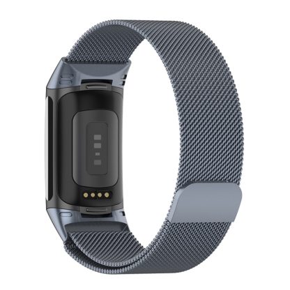 For Fitbit Charge 6 Milan Magnetic Metal Steel Mesh Watch Band(Gray) - Image 2