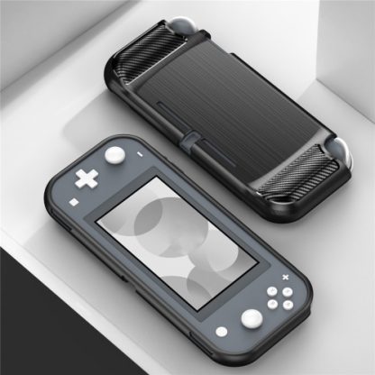 Brushed Texture Carbon Fiber TPU Case For Nintendo Switch Lite(Black)