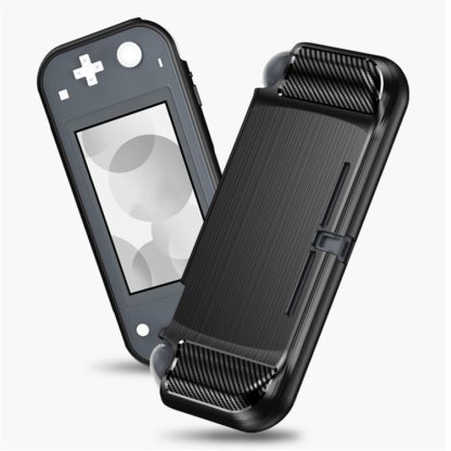 Brushed Texture Carbon Fiber TPU Case For Nintendo Switch Lite(Black) - Image 2