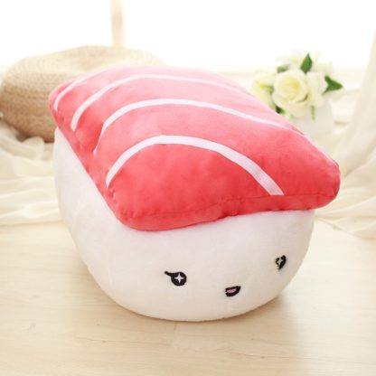 Cute Doll Plush Emoji Sushi Stuffed Decorative PP Cotton Pillow with Pillow Insert, Size: 44x30x35cm(Red)