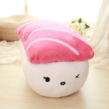 Cute Doll Plush Emoji Sushi Stuffed Decorative PP Cotton Pillow with Pillow Insert, Size: 44x30x35cm(Pink)