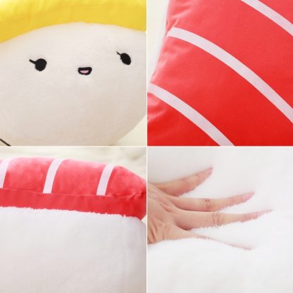 Cute Doll Plush Emoji Sushi Stuffed Decorative PP Cotton Pillow with Pillow Insert, Size: 44x30x35cm(Pink) - Image 3