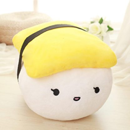 Cute Doll Plush Emoji Sushi Stuffed Decorative PP Cotton Pillow with Pillow Insert, Size: 44x30x35cm(Yellow)