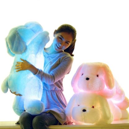 50 CM Sensing Switch Colorful Luminous LED Light Plush Pillow Cushion Kids Toys(White)