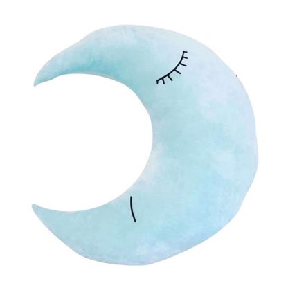 Moon Shape Baby Pillow Protect Infant Cushion Photo Props Toys(Sky Blue)