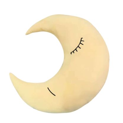 Moon Shape Baby Pillow Protect Infant Cushion Photo Props Toys(Yellow)