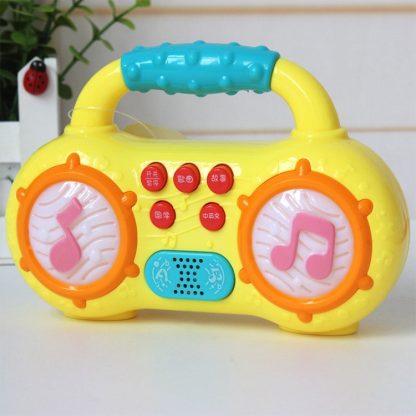 Multi-function Mini Radio with LED Lighting Children Educational Music Toy, Random Color Dlivery