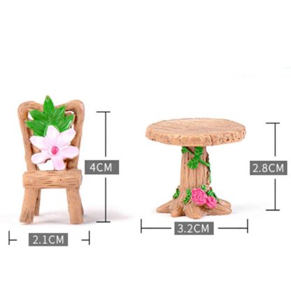 2 Sets Doll House Miniature Furniture Table and Chair Set Children Toys Gifts - Image 2