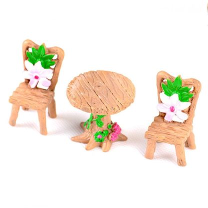 2 Sets Doll House Miniature Furniture Table and Chair Set Children Toys Gifts - Image 3