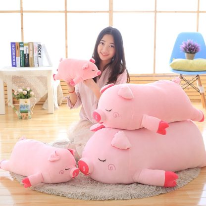 Toys Cartoon Pink Pig Plush Toys Pillow Soft Cushion Chinese Zodiac Pig Doll Birthday Gift, Height:40cm(Pink)